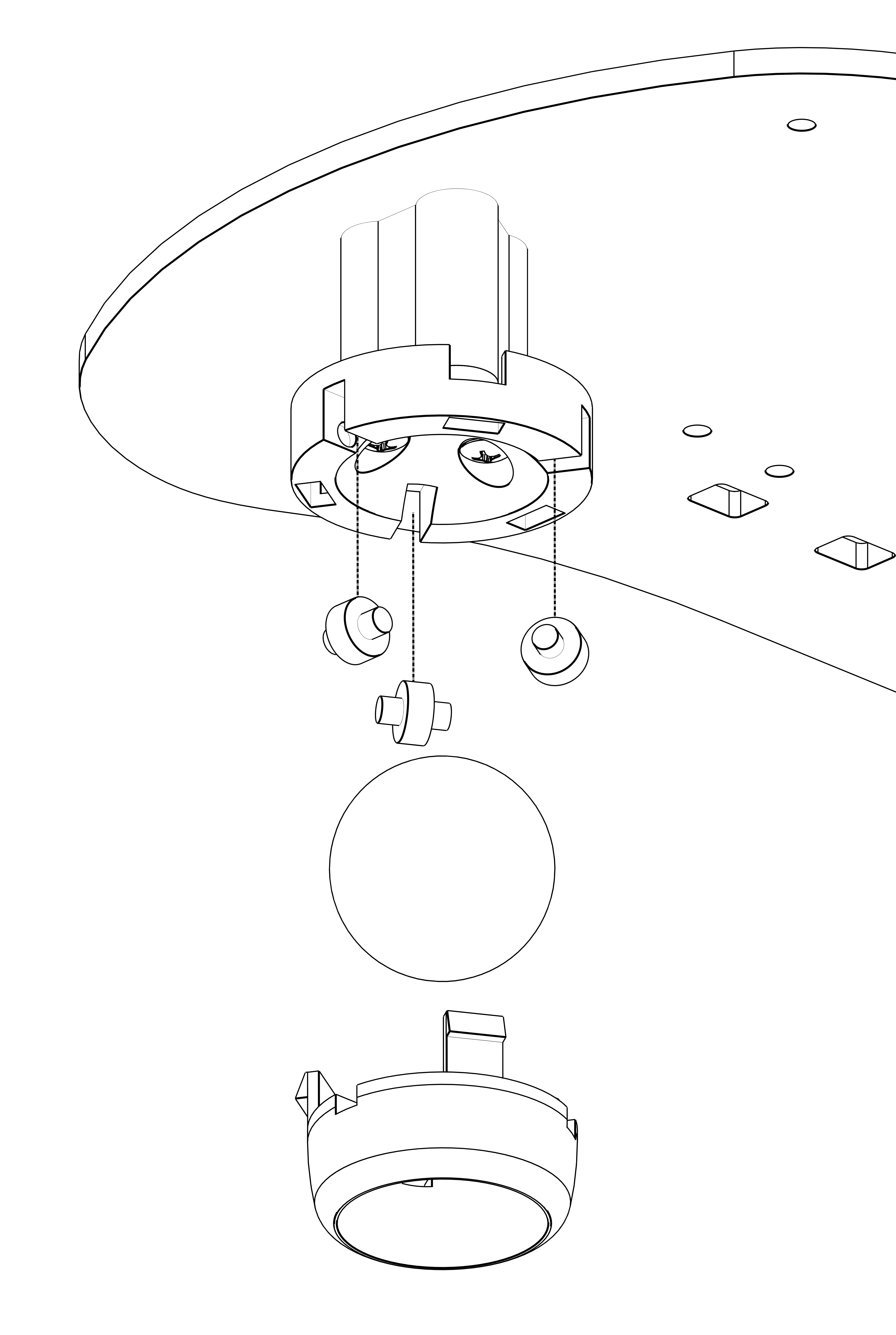 exploded view of adding ball