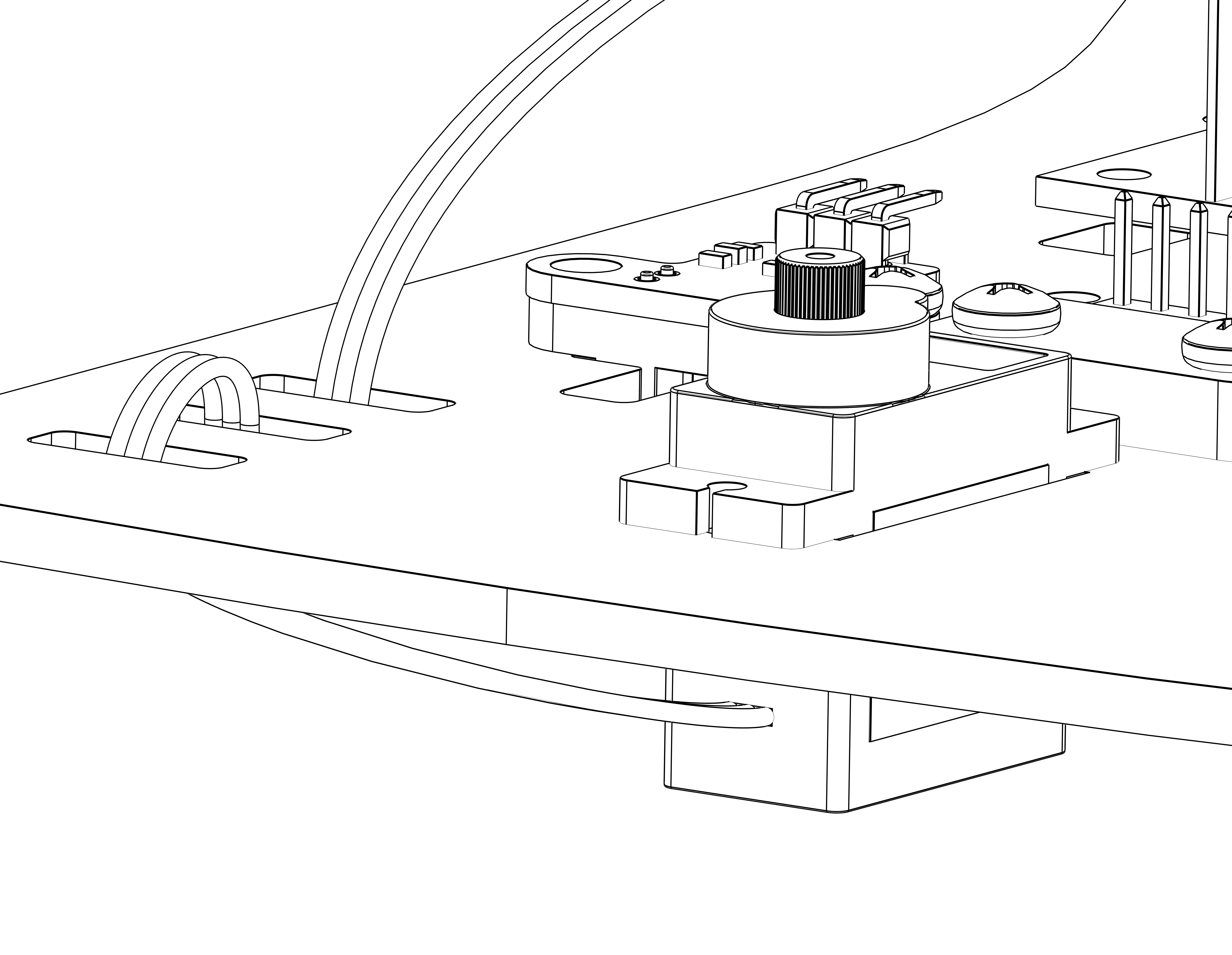 exploded view drawing of the fasteners used for the servo to frame
